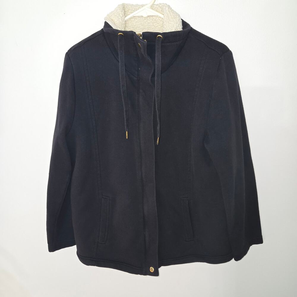 Basic Editions Jacket Full Zip Button Pullover Co… - image 1